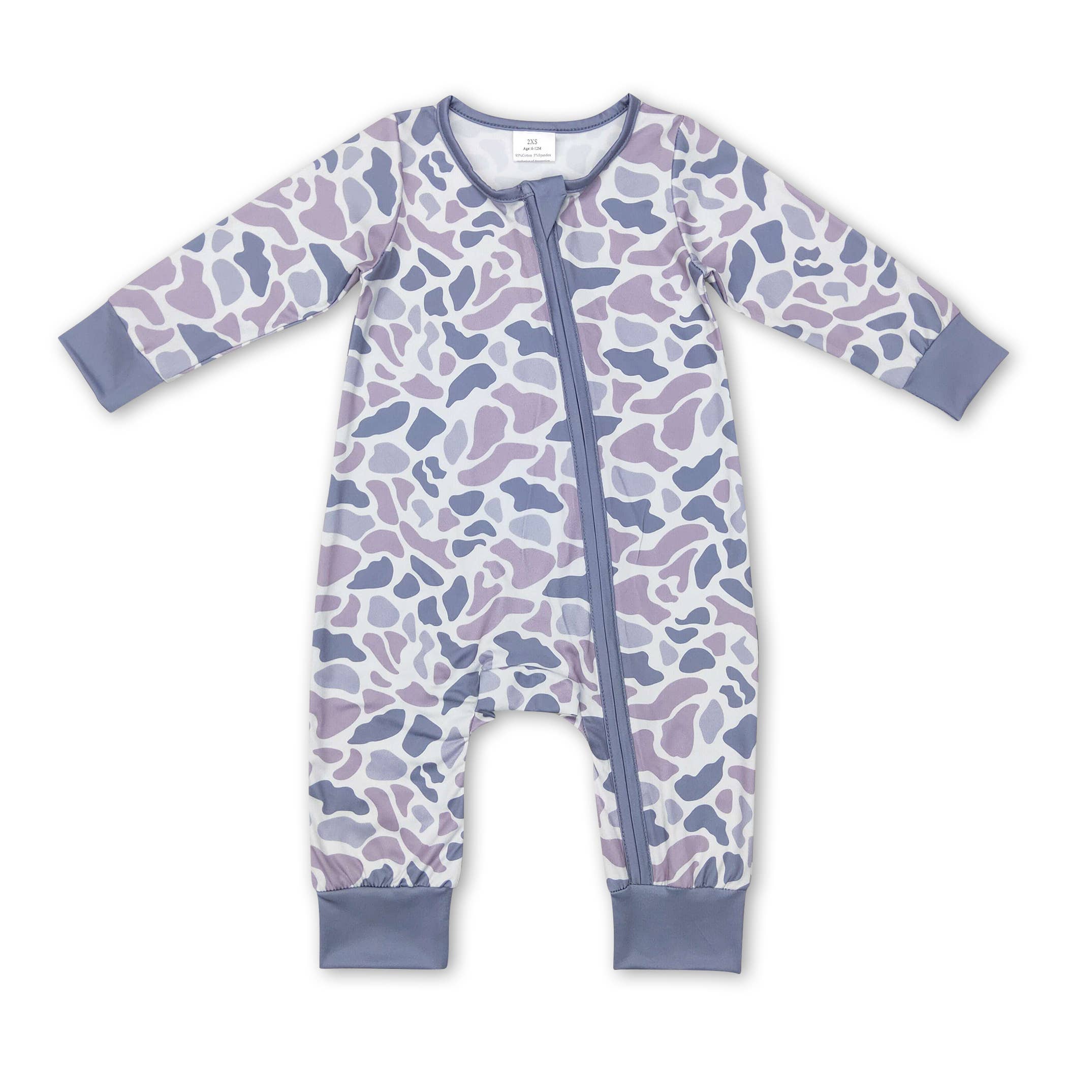 Gray Camo - Zipper Romper
