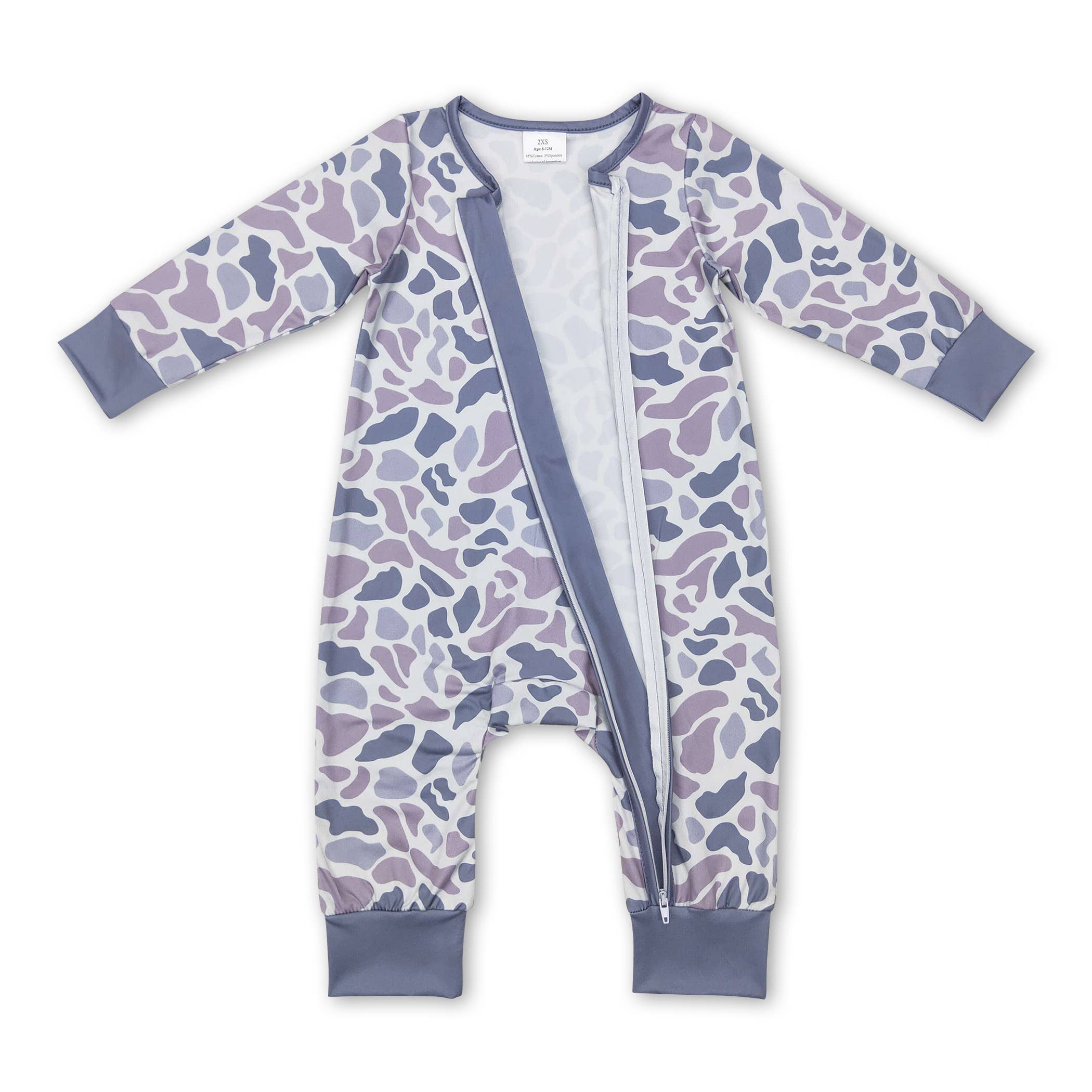 Gray Camo - Zipper Romper