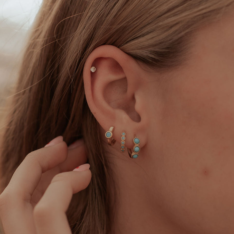 Lainey Turquoise Hoops