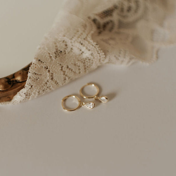 April Raindrop Dangle Hoops