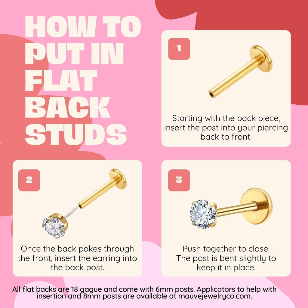 Lotus Flat Back Studs