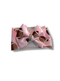 Pink Football Baby Headwrap Bow