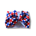 Patriotic 4th of July Plaid Baby Headwrap Bow