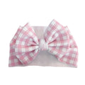 Pink Gingham Plaid Baby Headwrap Bow