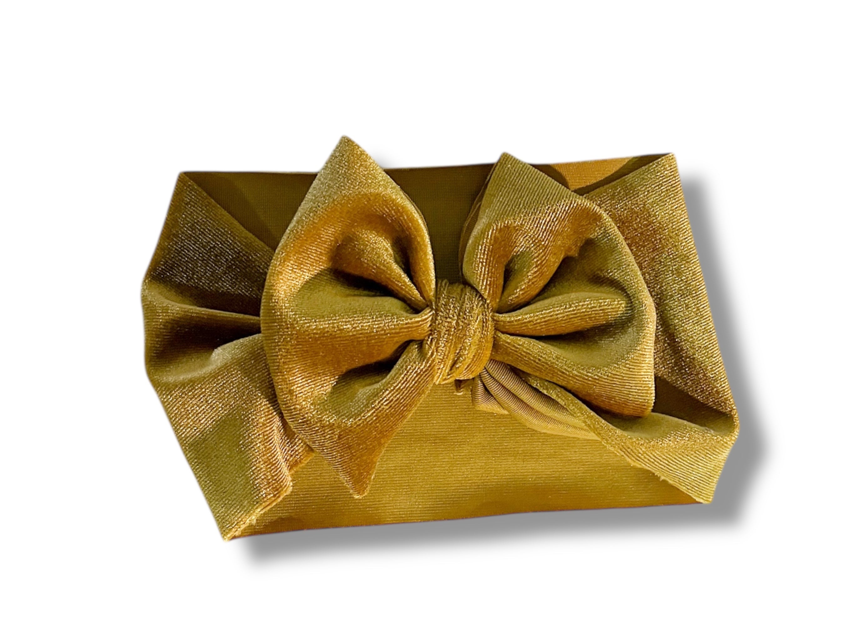 Gold Velvet Baby Headwrap Bow