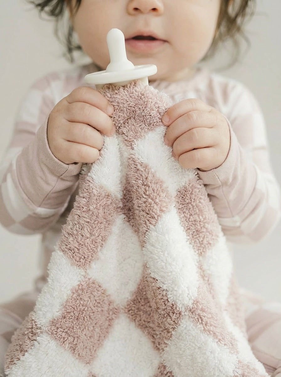 Checkered Plush Lovey | Latte