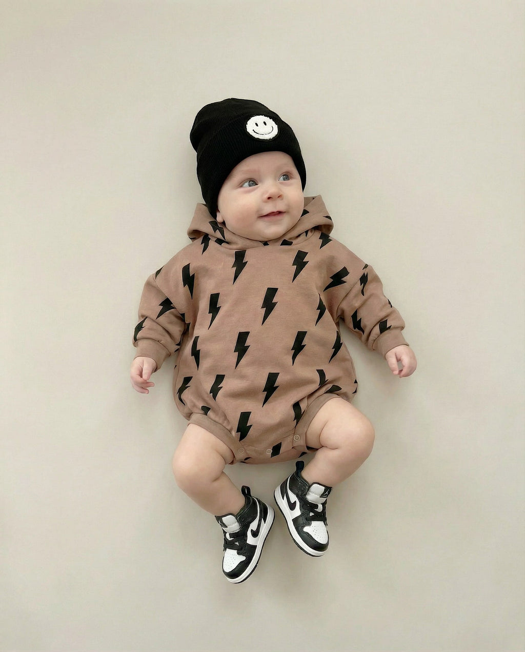 Hooded Bubble Romper  | Mocha Bolts